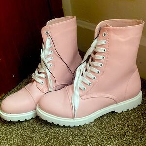 Pink Combat Boots (Hot Topic)